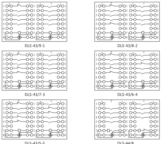 DLS-43/6-4雙位置繼電器內部連接線圖片2