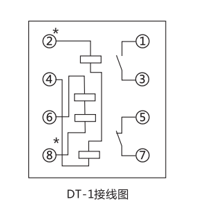 DT-1/130同步檢查繼電器內部接線及外部接線圖